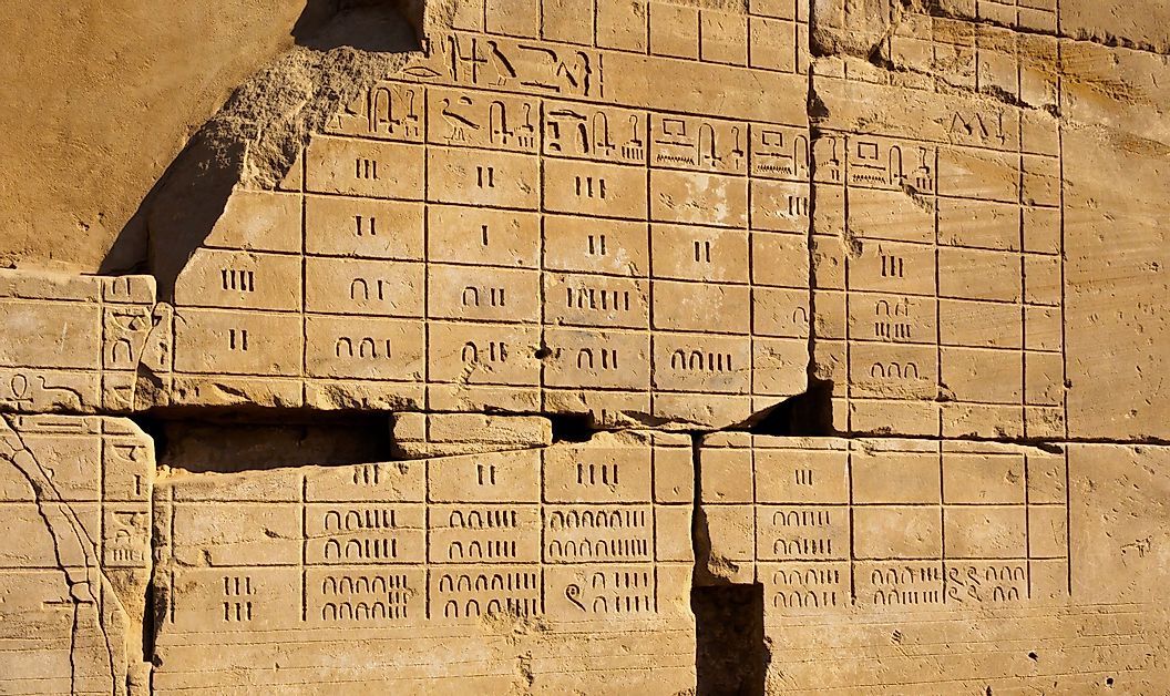 Ancient Egyptian numerals at Karnak Temple