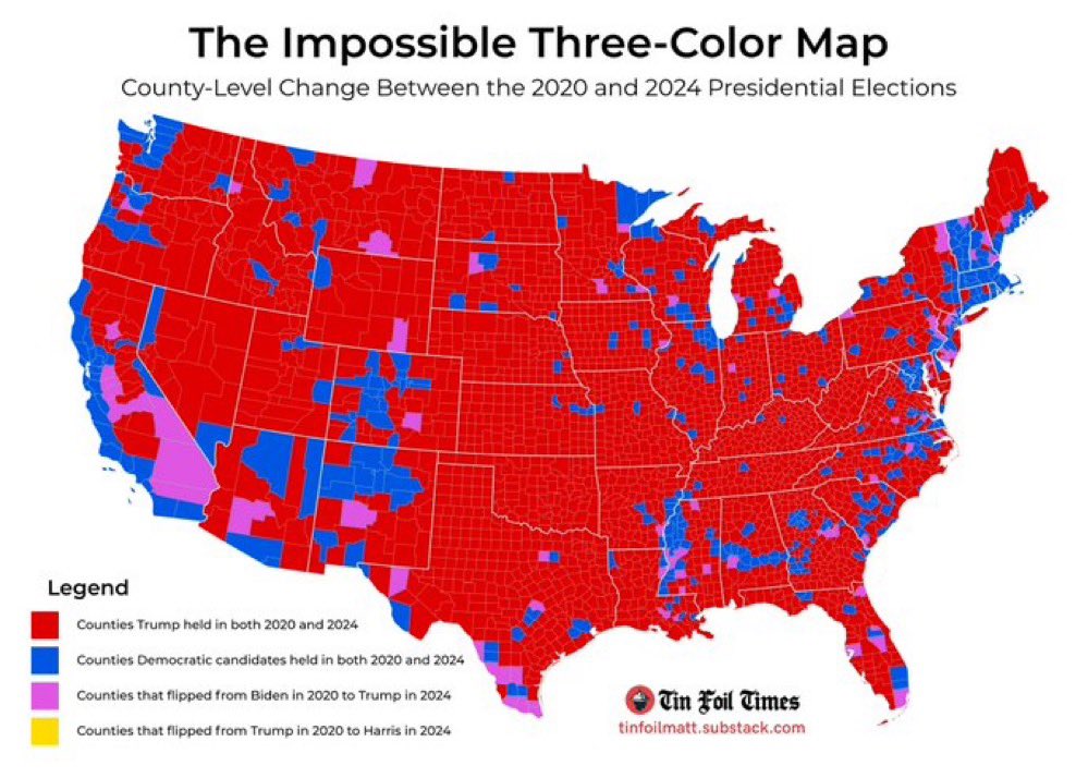 AFpost's tweet photo. Kamala Harris first candidate in 90 years to not flip a single county.

The last being Herbert Hoover.

Follow: @AFpost https://t.co/HqMIMCZWQW