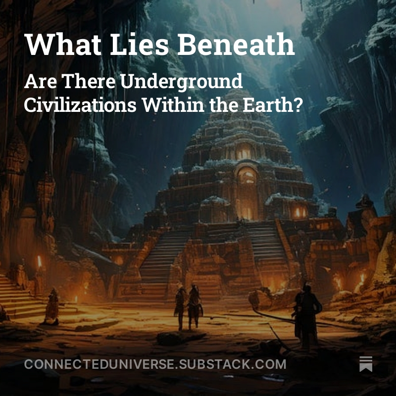 MikeRicksecker's tweet image. NEW Blog Post! What Lies Beneath: Are There Underground Civilizations Within the Earth? Read at: connecteduniverse.substack.com/p/what-lies-be…

#ancientcivilizations #ancientwisdom #ufotwitter #blog #MondayBlogs