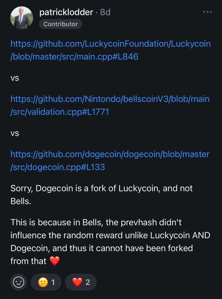 $LKY VS $bells
笑死《求锤得锤币圈版》
🔔铃铛币的背后主力肯定知道预挖和不是原始区块的事，所以压根没想挣扎

可怜一开始没做好功课的社区和几个kol，一边fud吵架，一边还去作妖
铃铛币社区疯狂向狗狗币社区申请改狗狗币简介
被拒绝了，狗狗币社区开发回应，狗狗币就是分叉幸运币而不是铃铛币
自己把自己锤死也是头回见