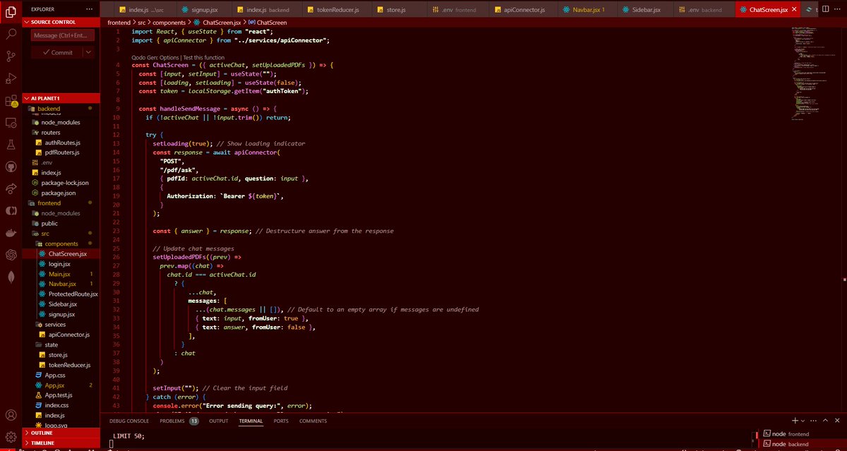 Divy_pandey_dev's tweet image. 02-12-2024-&amp;gt;Day 24/n days of Code.
Tasks completed today-
1. Completed the frontend part of  document Q&amp;amp;A platform using LLM.
Will be sharing the deployed project soon...