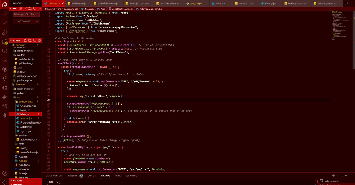 Divy_pandey_dev's tweet image. 02-12-2024-&amp;gt;Day 24/n days of Code.
Tasks completed today-
1. Completed the frontend part of  document Q&amp;amp;A platform using LLM.
Will be sharing the deployed project soon...