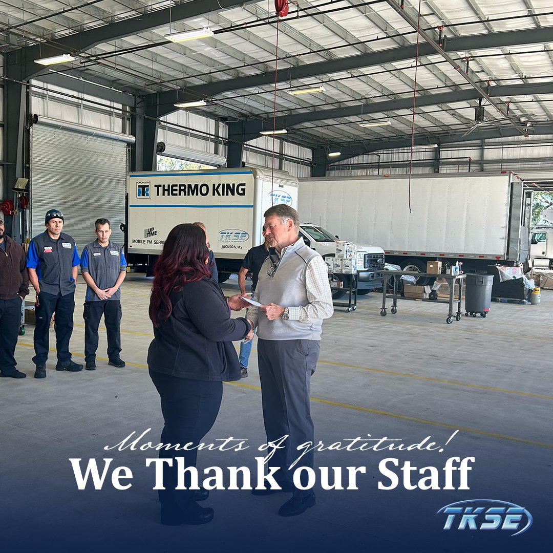 TKSoutheast's tweet photo. As we close out the year, President Ed Corry makes rounds to all of our locations to recognize our staff and technicians for their contributions to our success with a token of appreciation. 🎁 🙏 #Culture #TheTKSEWay #GivingThanks #Gratitude https://t.co/6PPt3LoCzP