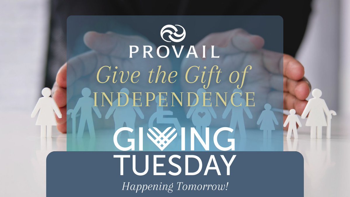 🌟 Tomorrow is #GivingTuesday! Remember PROVAIL in your year-end giving and make a difference for individuals with disabilities. Together, we can empower independence and foster inclusion.

Donate @: bit.ly/PROVAILGivingT… 

#GivingTuesday #PROVAIL