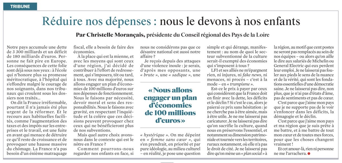 ✍️"Réduire nos dépenses : nous le devons à nos enfants."

Ma tribune dans le JDD👇🏻