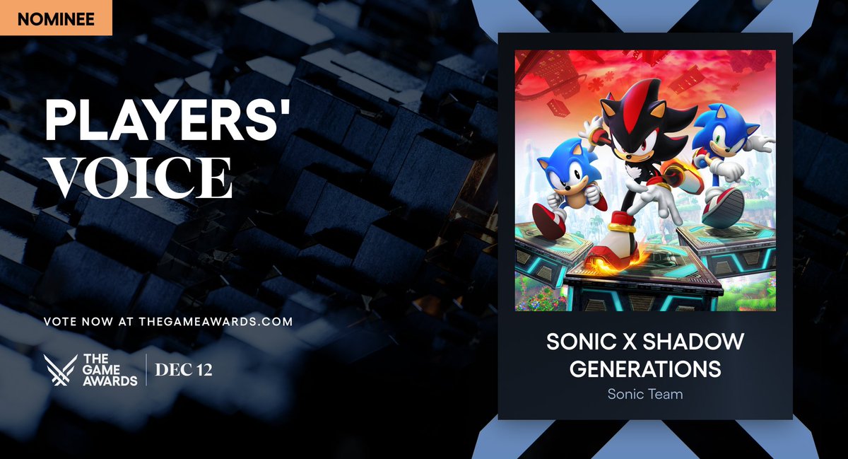 GamesCage_'s tweet image. IT GENUINELY WOULD BE NICE TO SEE SONIC TEAM GET A W FOR WHAT THEY’RE DOING,

FOR THE YEAR OF SHADOW.
FOR ONE WAY DREAMS.
FOR SHADOW GENERATIONS GENUINELY BEING ONE OF THEIR MOST POLISHED WELL DESIGNED GAMES &amp;amp; PLATFORMERS.

GOOOOOOOOOOOOO VOTEEEEEEE (respectfully 🥹)