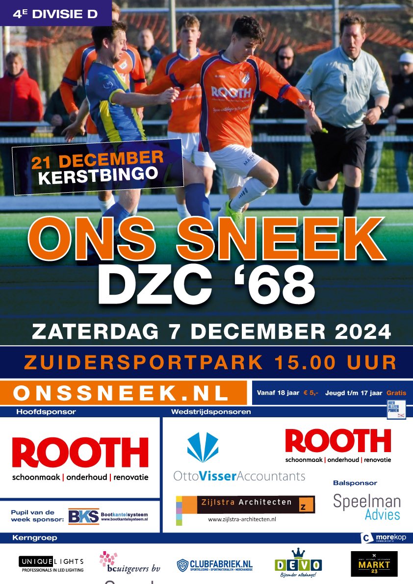 Komende zaterdag is <a href="/dzc68/">DZC68</a> de tegenstander in de voor ONS 1 laatste thuiswedstrijd voor de winterstop. Kom vooral langs en steun de oranjehemden 🧡🤍

#onsdzc
