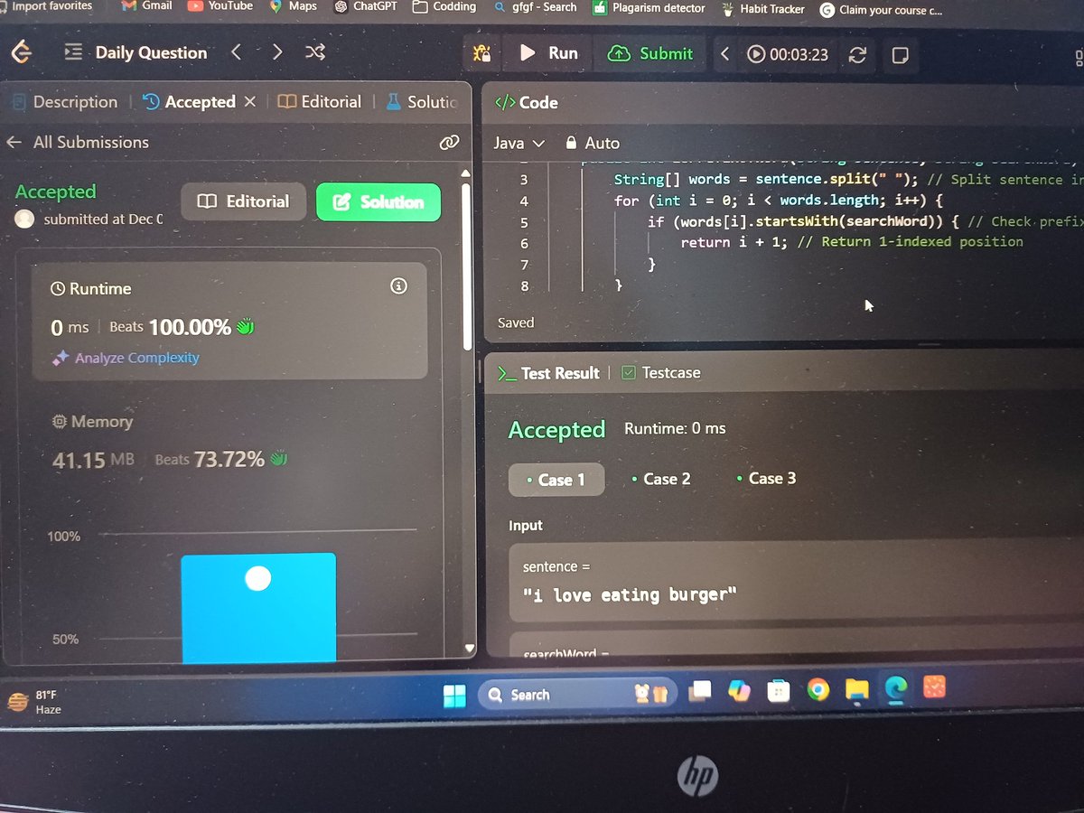 DishaDreamscape's tweet image. #Day2 of #30daysProductivityChallenge 

💪Workout done
📚 TOC Unit 3 ✔️, few topics in HCI
📊 Solved #leetcode potd 1455
🌐No Web dev

&amp;gt;&amp;gt;7️⃣ days to go for End Sems👀
#buildinpublic #dsa #exams #engineering #study