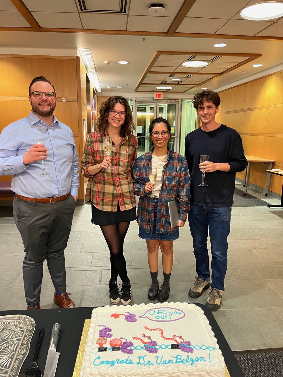 Jbrickner's tweet photo. Congratulations to Jake VanBelzen on successfully defending his PhD  thesis and the publication of his beautiful paper providing new global  insights into the kinetics of RNA polymerase II transcription!

https://t.co/7bpBbgeKhF https://t.co/eM2z18PkNk