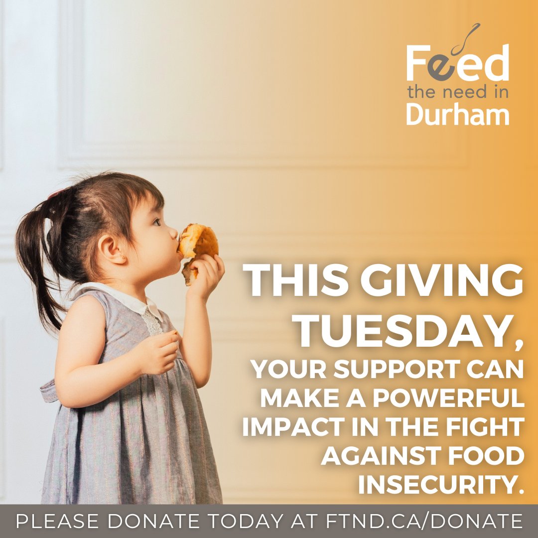 This #GivingTuesday, help us make a difference! 🌱 As hunger continues to rise, your support is needed more than ever: Please donate to help fight food insecurity across the Durham Region. 

Donate today: host.nxt.blackbaud.com/donor-form/?sv…

Thank you for your ongoing support!