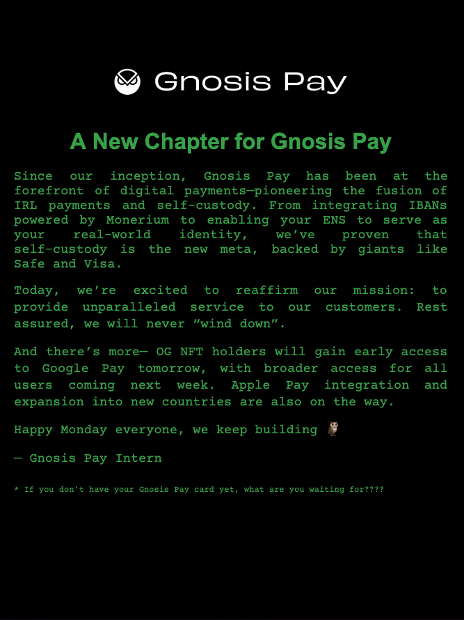 Gnosis Pay 🦉💳 tweet media