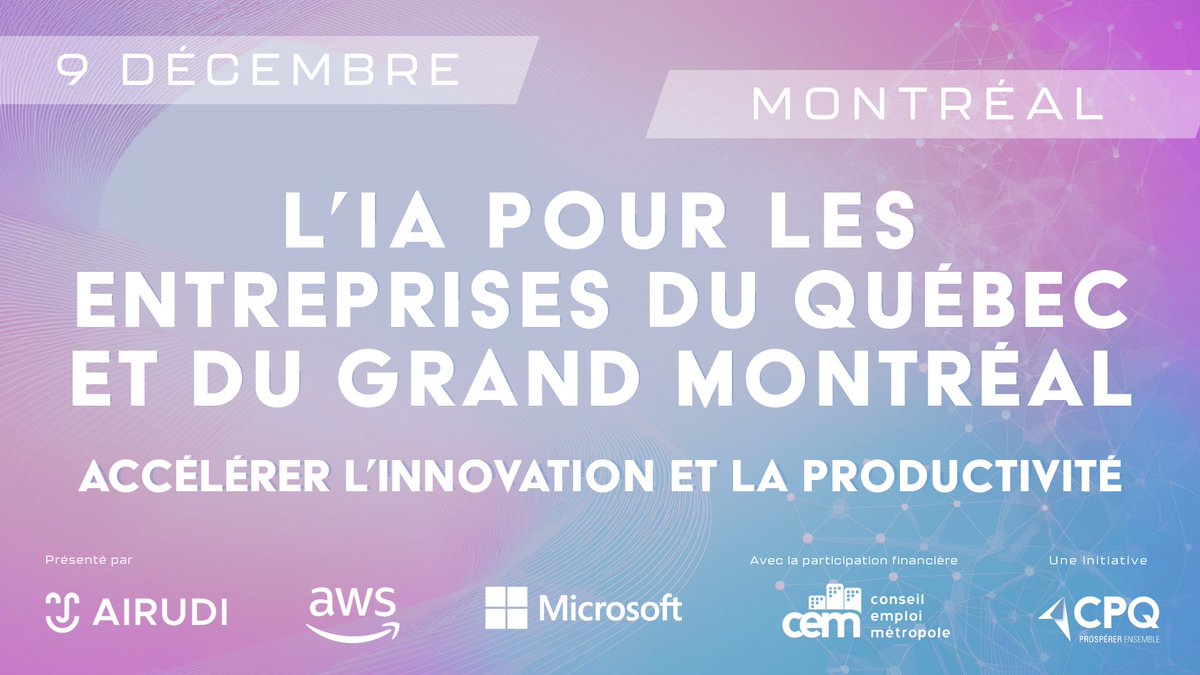 conseilpatronat's tweet photo. Nous sommes à une semaine du #ForumIA! 🚀
Dédiée aux perspectives et aux défis liés à l’intelligence artificielle en entreprises, cette journée de conférences permettra aux participants d'explorer ces nouvelles possibilités.
Dernières places!🔻
https://t.co/b9Cx8tHVWE https://t.co/lqjAsw7iVO
