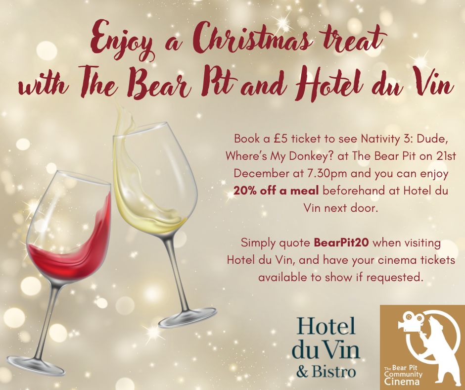 Join us on 21st Dec for a 7:30pm screening of the hilarious holiday favourite: Nativity 3: Dude, Where's My Donkey? 

🎅Father Christmas himself will be at the theatre before the screening to say hello to the children!

Tickets £5! 
thebearpit.org.uk/whats-on/nativ…