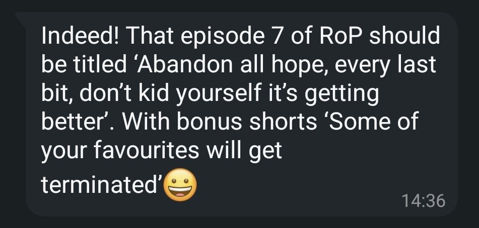 My family are finally watching S2 and I've got to admit my dad kinda nailed this summary of Ep 7