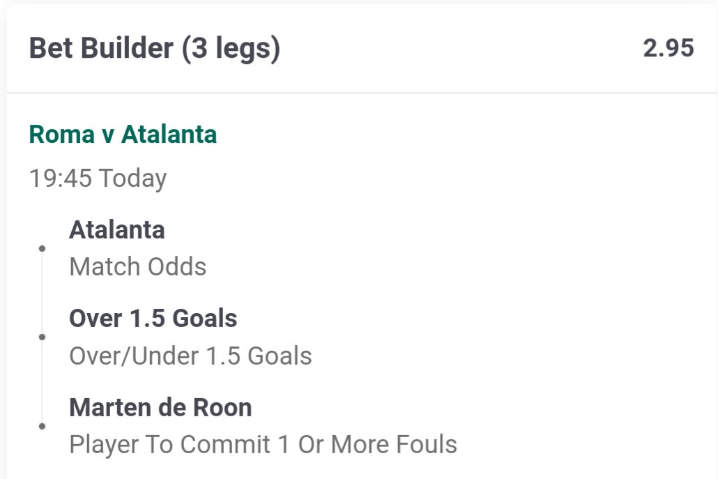 OddsOracleBets's tweet image. ⚽ Monday Bet Builders 

⏳ First KO: 19:45 BST

1u stake
👉 Roma v Atlanta @ 2.95
👉 Sevilla v Osasuna @ 2.63

0.5u stake
🔥 Combined @ 7.61