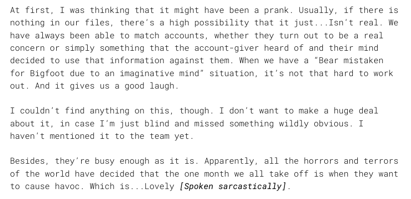 _akaikali_'s tweet photo. OC STUFF!!! out of context moments from my found footage transcript horror story that makes me forget this is meant to be horror hehehe
+
#oc #VoidFiles #VF #akalimist https://t.co/Zycyf3LfZ5