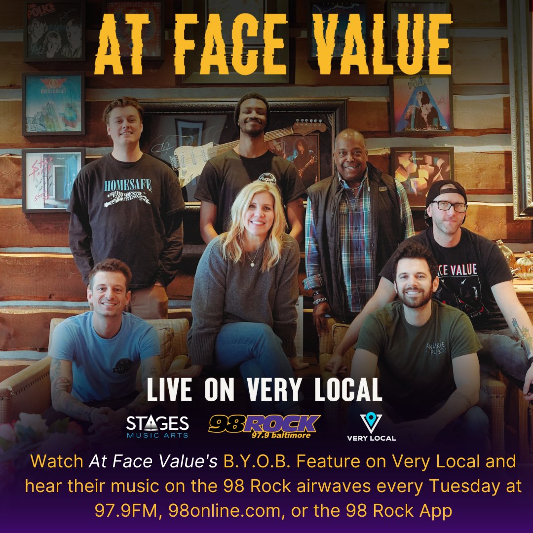 98Rock's tweet image. Introducing 98 Rock's B.Y.O.B. Featured Artist for the month of December, AT FACE VALUE! @AtFaceValueMD