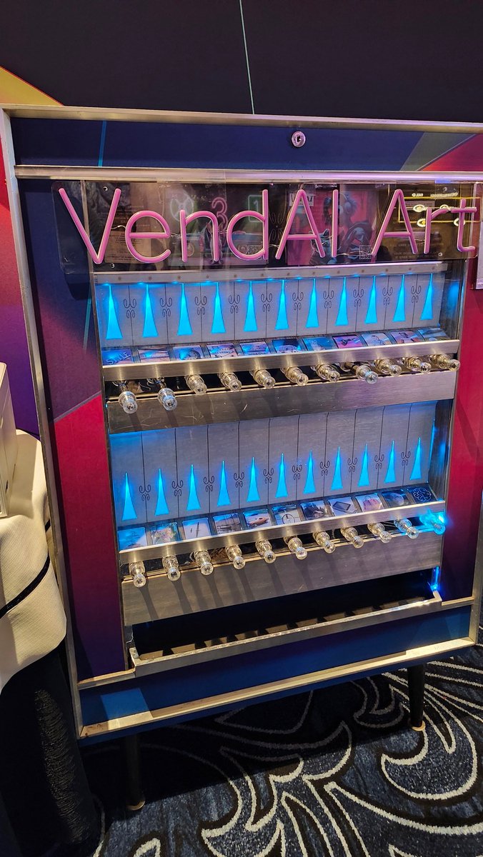 Chandragp's tweet photo. How about turning cigarette vending machine into cool art printing #AI  credit @AWSreInvent https://t.co/2Cb4TmWqkH