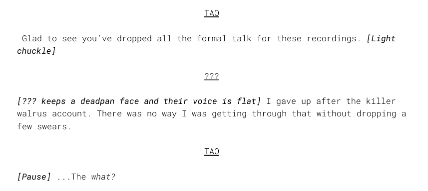 _akaikali_'s tweet photo. OC STUFF!!! out of context moments from my found footage transcript horror story that makes me forget this is meant to be horror hehehe
+
#oc #VoidFiles #VF #akalimist https://t.co/Zycyf3LfZ5