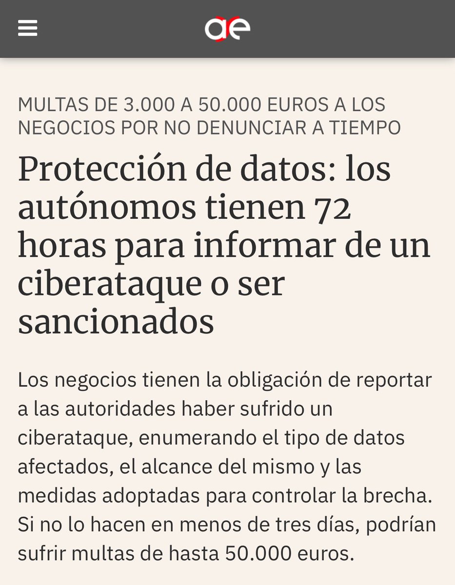 kike_moris's tweet photo. Si hackean al autónomo que tiene una pequeña tienda online = Multa de hasta 50.000€

Si hackean la base de datos Española entera a un ente público = 0 problemas, 0 responsabilidades

Y así todo en España https://t.co/rhEAKQFV1Q
