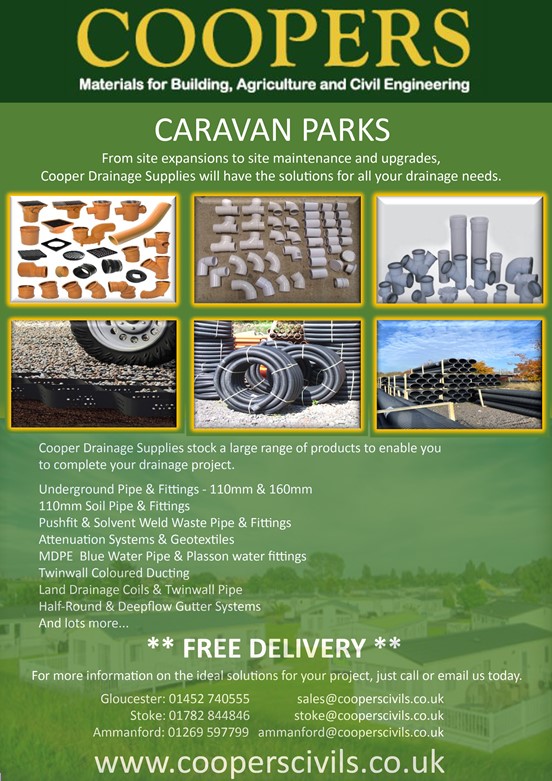 CooperDrainage_'s tweet image. During the off-season, why not get your drainage system upgraded or extended ! From waste pipe to geotextiles, water tanks to gullies &amp;amp; grating, Cooper Drainage Supplies can sort you out ! Call 01269 597799 TODAY for more info. #drainagepipe #Swansea #Cardiff #Wales #caravanpark