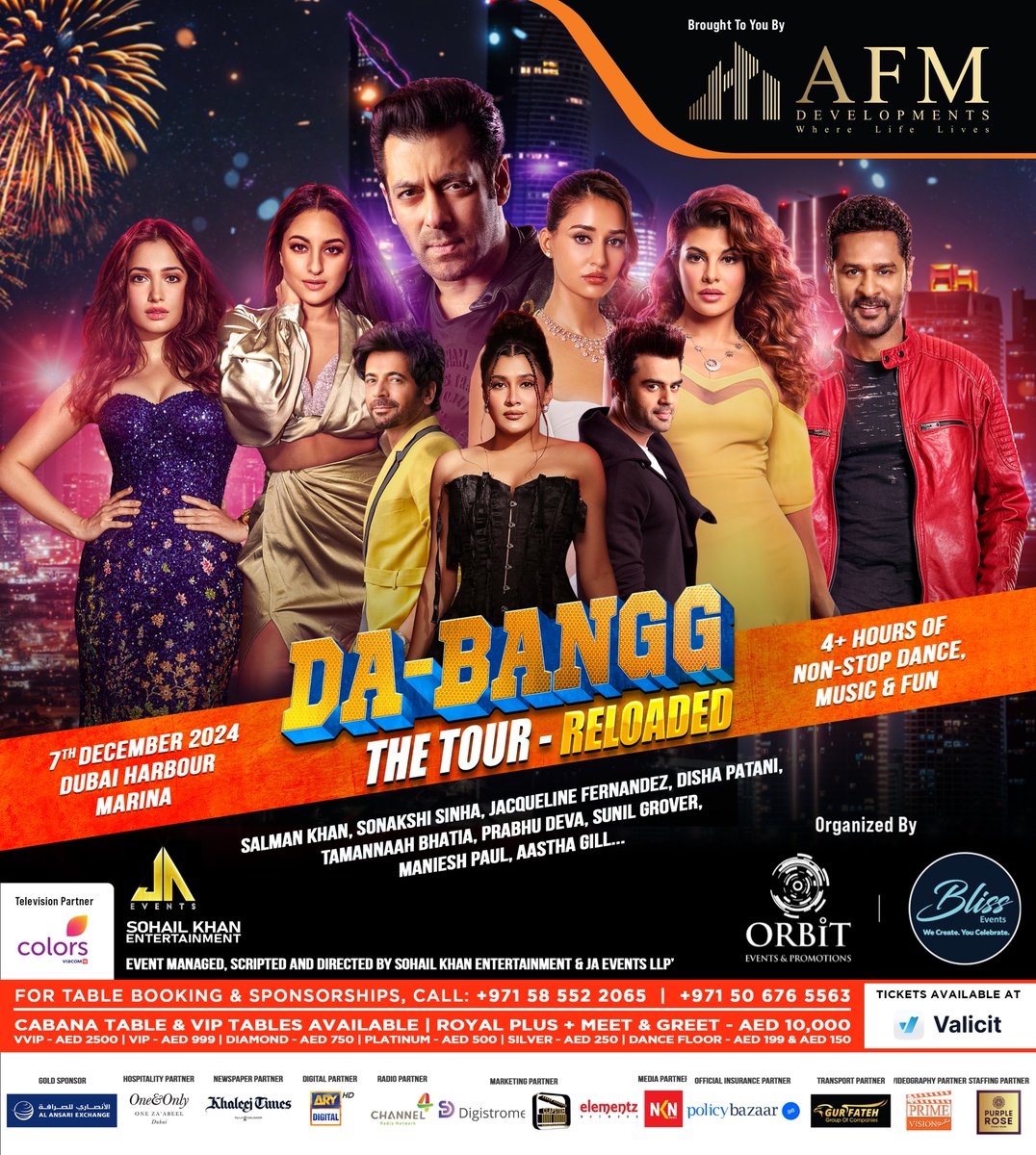Tickets for DA-BANGG are live! Get them before they run out at Valicit.com 

 Use code Valicit10 at checkout for a special discount