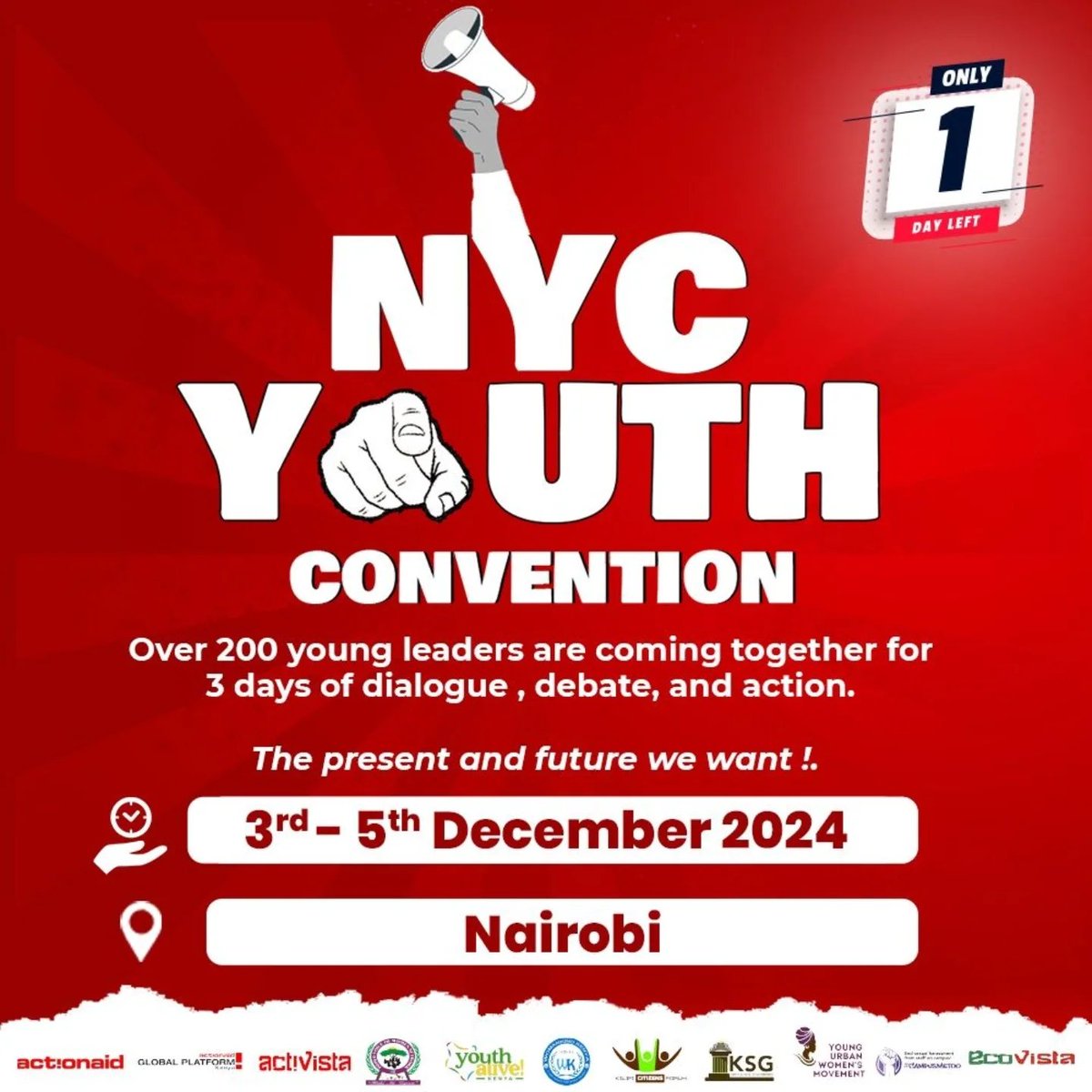 #ActionAidKenya, in conjunction with the Kenya School of Government (KSG) and Youth Serving Organizations (YSOs) will host the inaugural National Youth Convention (NYC). The NYC brings together over 200 young people from across Kenya from tomorrow, December 3 to Thursday,