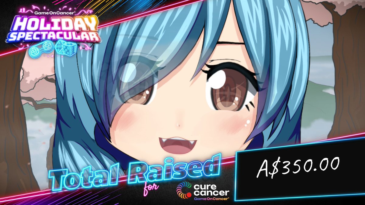 A great success for our <a href="/GameOn_Cancer/">Game On Cancer® 🔜 #HolSpec</a> #HolidaySpectacular charity over the last month and a half! Thank you all for the fun and donations to a great cause! We managed to raise $350! ♥

#twitch #vtuber #charity