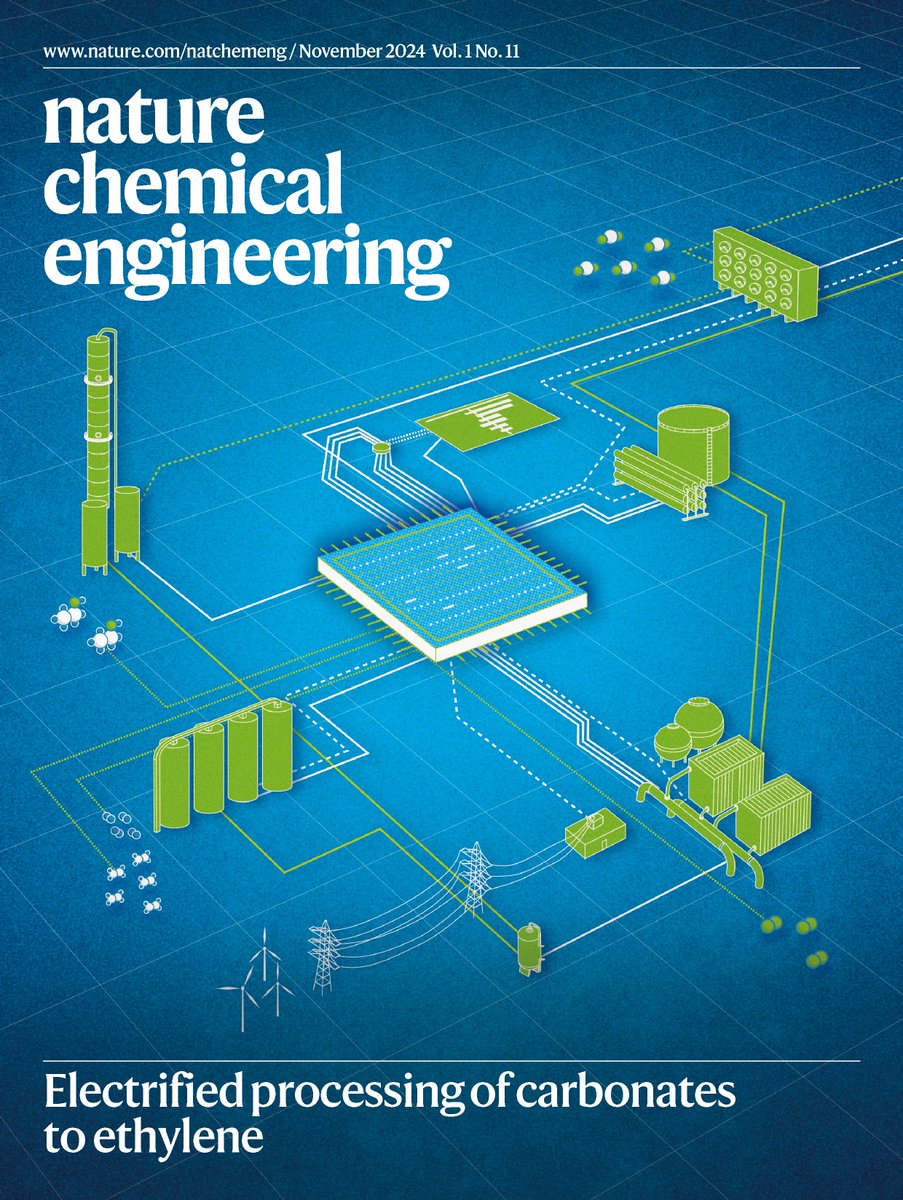 🎉Our November issue is now live!  

Electrothermal synthesis of commodity chemicals, a microscale soft lithium-ion battery, process and techno-economic analyses of ethylene production from aqueous alkaline carbonates, and more!

Link: nature.com/natchemeng/vol…