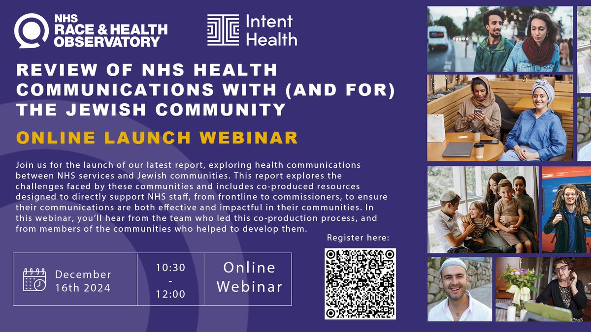 On December 16, we'll be launching our latest report - A review of NHS communications with (and for) the Jewish community. We'll also be releasing a set of impactful resources, designed to help NHS providers cater their communications. Register here: events.teams.microsoft.com/event/23aa0ccb…