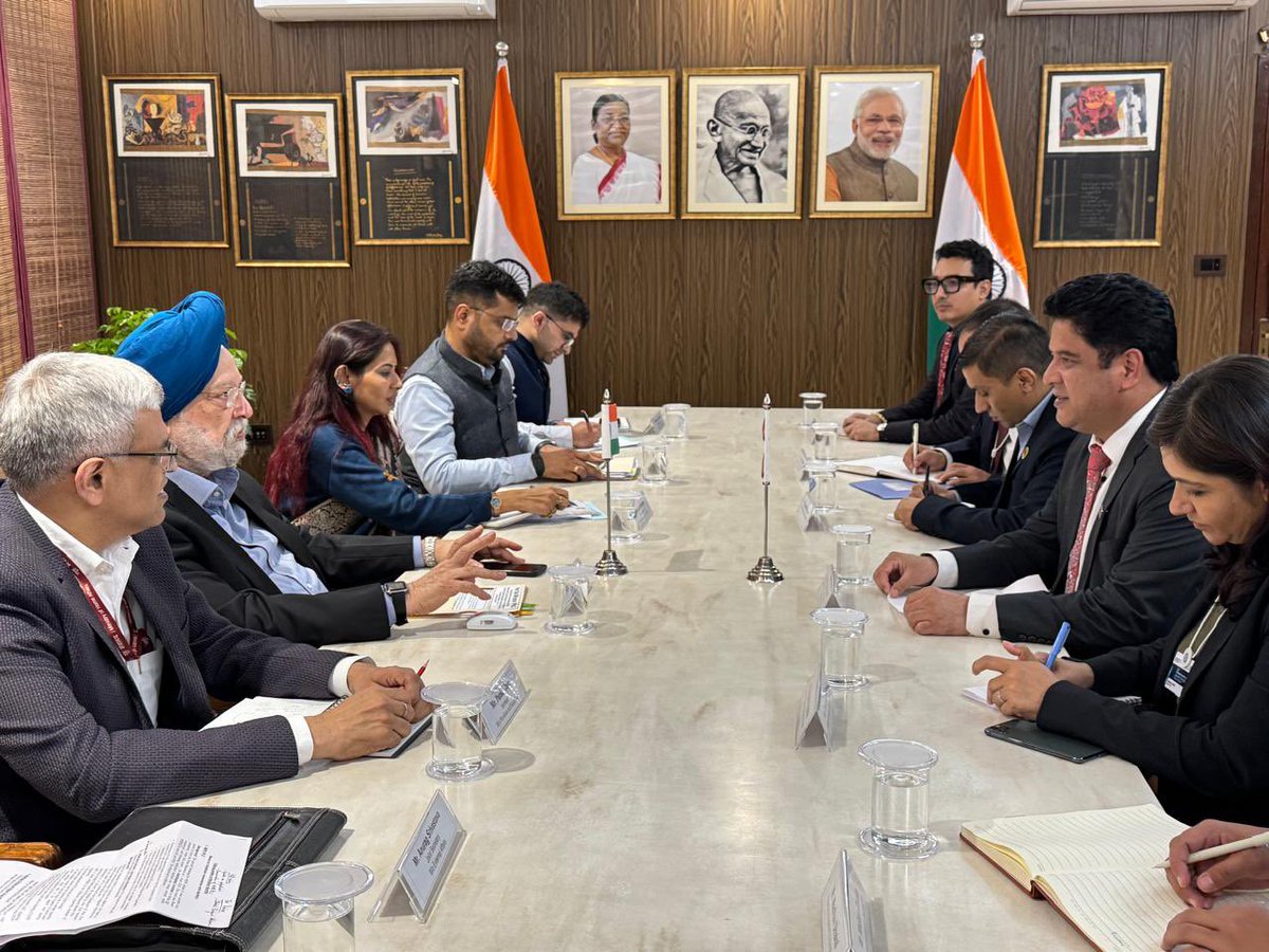 Hardeep Singh Puri (@hardeepspuri) on Twitter photo Delighted to meet Sh Damodar Bhandari <a href="/mpbhandariji/">Damodar Bhandari</a>, Minister of Industry, Commerce and Supplies of Nepal.
As Nepal’s largest trade partner and the largest source of foreign investments, the India-Nepal energy cooperation is a perfect example of collaborative synergetic Delighted to meet Sh Damodar Bhandari <a href="/mpbhandariji/">Damodar Bhandari</a>, Minister of Industry, Commerce and Supplies of Nepal.
As Nepal’s largest trade partner and the largest source of foreign investments, the India-Nepal energy cooperation is a perfect example of collaborative synergetic