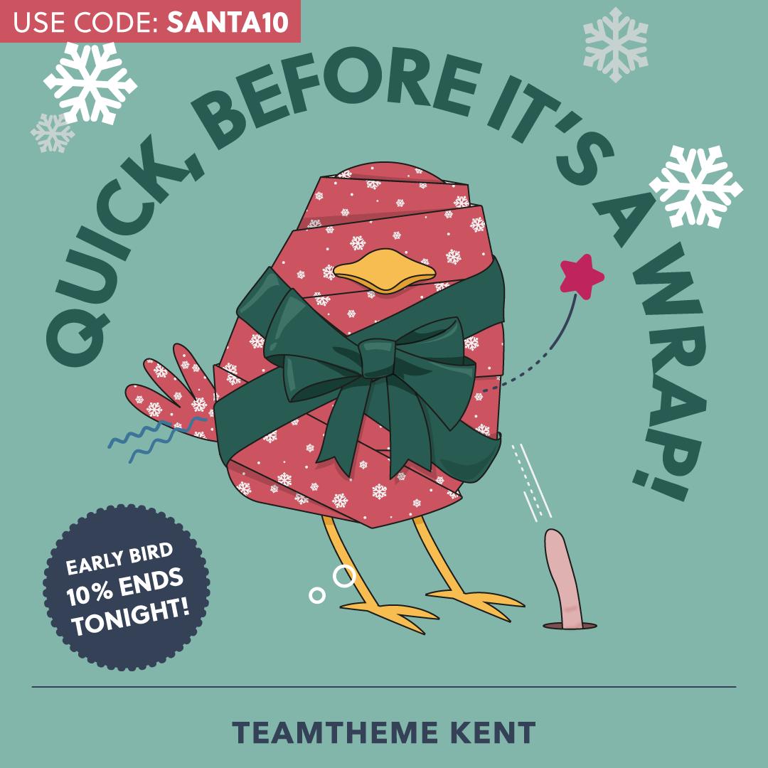 Teamthemekent's tweet image. 🎁Our Early Bird discount will be all wrapped up come midnight tonight!🎁

Don’t miss your chance to save an extra 10% on ALL 🎅🏻Christmas Holiday Camp🎅🏻 bookings.

Use code SANTA10
💻booking.teamthemekent.co.uk//list

#Teamtheme #sportscamp #holiday #holidaycamp #sports #holidayvibes #kent