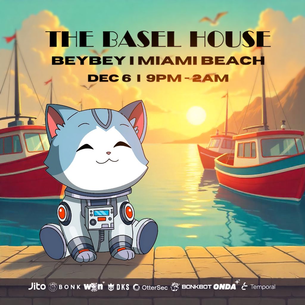 wenwencoin's tweet photo. Wen in Miami 🛳️ 

Come join us in Miami on Dec. 6th alongside @bonk_inu, @jito, @DeadKingSociety, @osec_io, @bonkbot_io, @OndaStudiosHQ, @temporal_xyz and others.

It’s cooking szn and Wen has a lot on its plate. Time to shine 🐱 https://t.co/T7WsXBArc0