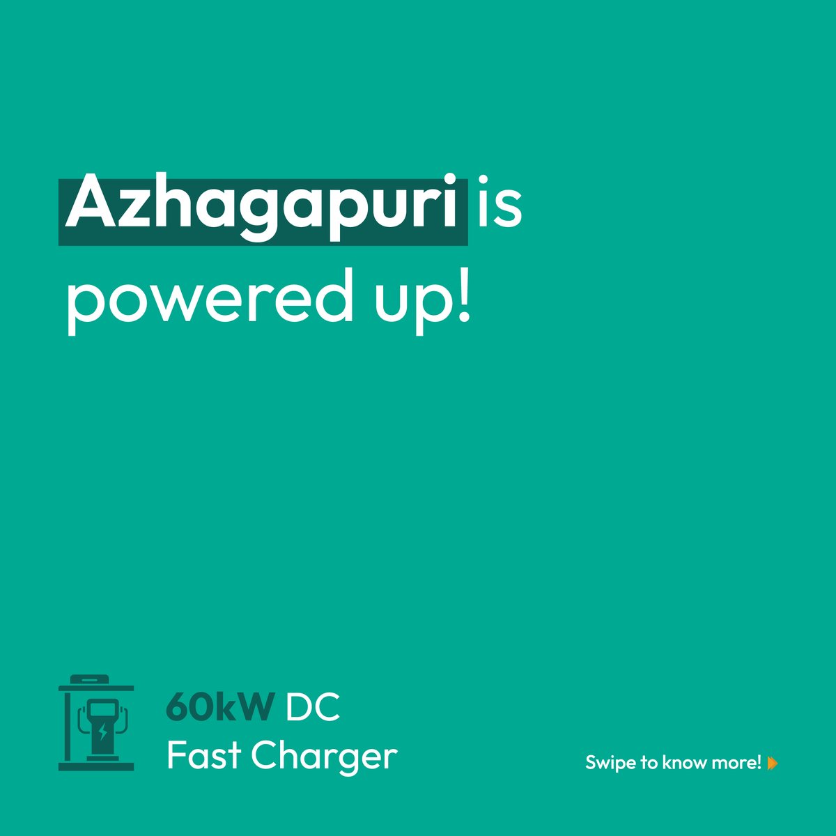 ChargePartners's tweet photo. 🌟 Charging ahead in Azhagapuri! 🌟

We’re excited to power up your journeys with a brand-new 60kW DC Fast Charger at Hotel Anugraka, Azhagapuri, Tamil Nadu. 

#EVCharging #FastCharger #Azhagapuri #SustainableMobility #DriveElectric https://t.co/S54A2Q31a0