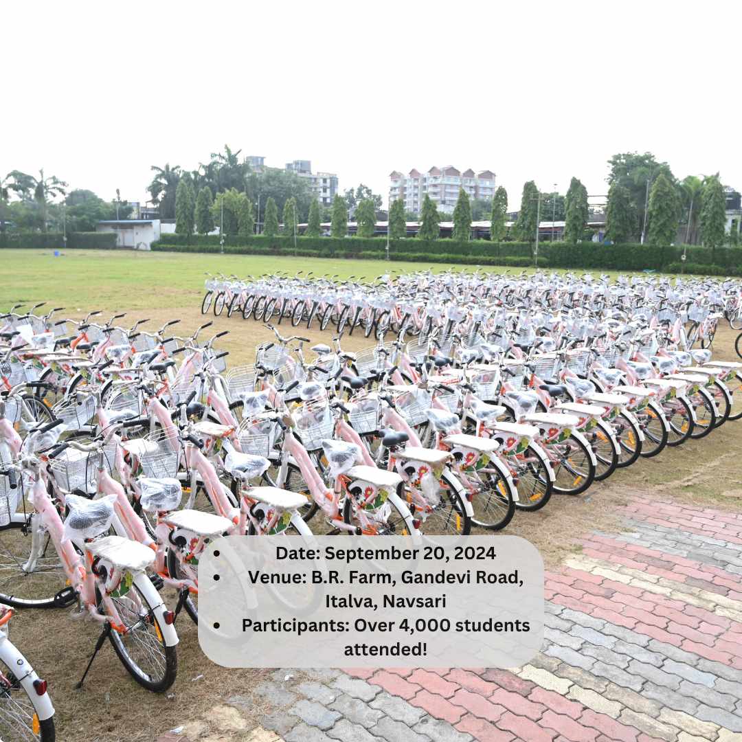 trrayaam's tweet photo. We are honored to be part of the "Wheels of Change" Cycle Distribution Program for girls in rural Navsari. This initiative empowers girls with better access to education, greater independence, improved health, and the confidence they gain by cycling to school. https://t.co/eiUc577BYj