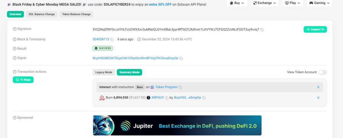 🔥BURNED ANOTHER SUPPLY

solscan.io/tx/5YQ2NqEfNYG…