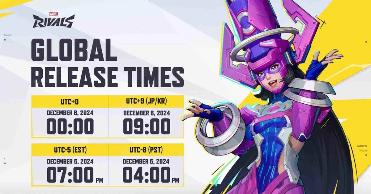 Global release times
#MarvelRivals