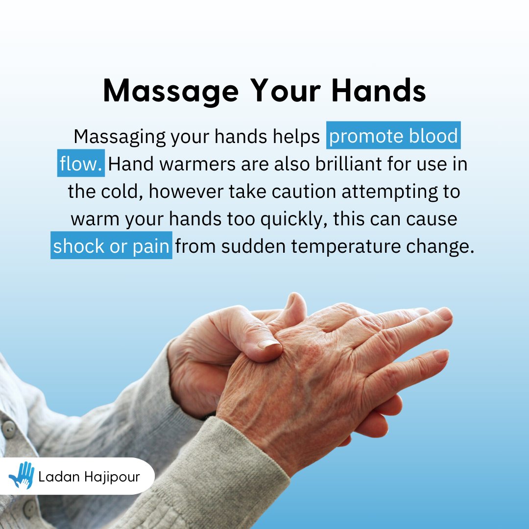 As the nights grow longer and temperatures drop, it's essential to recognise how chilly weather can affect our health, especially our hands. ❄️

To read more, visit ladanhajipour.com/tips-for-keepi… 

#WarmInWinter #HandSurgeon #HandConditions