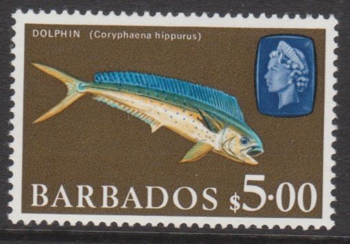 Top value in this 1960s marine life set was the $5 dolphin, only issued with the reprint set and not the original printing. Many collectors mix up the two watermarks in this set not realising that they should be looking for two separate sets. #philately #stampcollecting