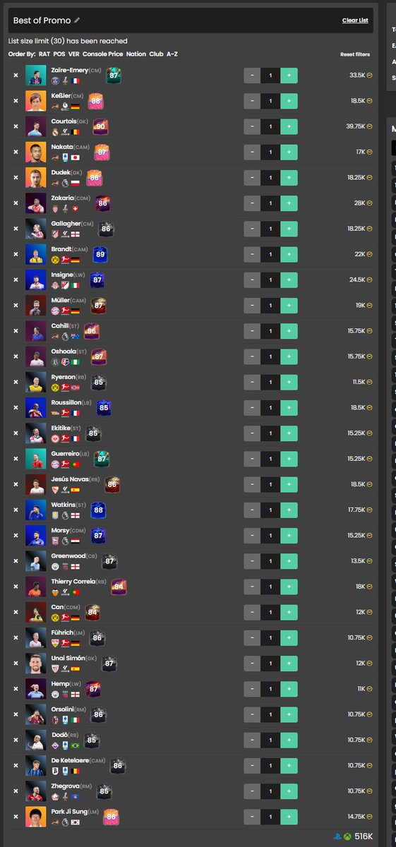 Low Budget Listenupdate
Best of IF und Promo🔥

Wie im Stream besprochen rennen die zwei Listen wahnsinnig gut und kaum Risiko.

Eine riskantere mit Erklärungen gab es im Stream gerne dazu VOD checken👍

Hier ist nur wichtig Chemstyle Def Anchor off Hawk und + 5k oder