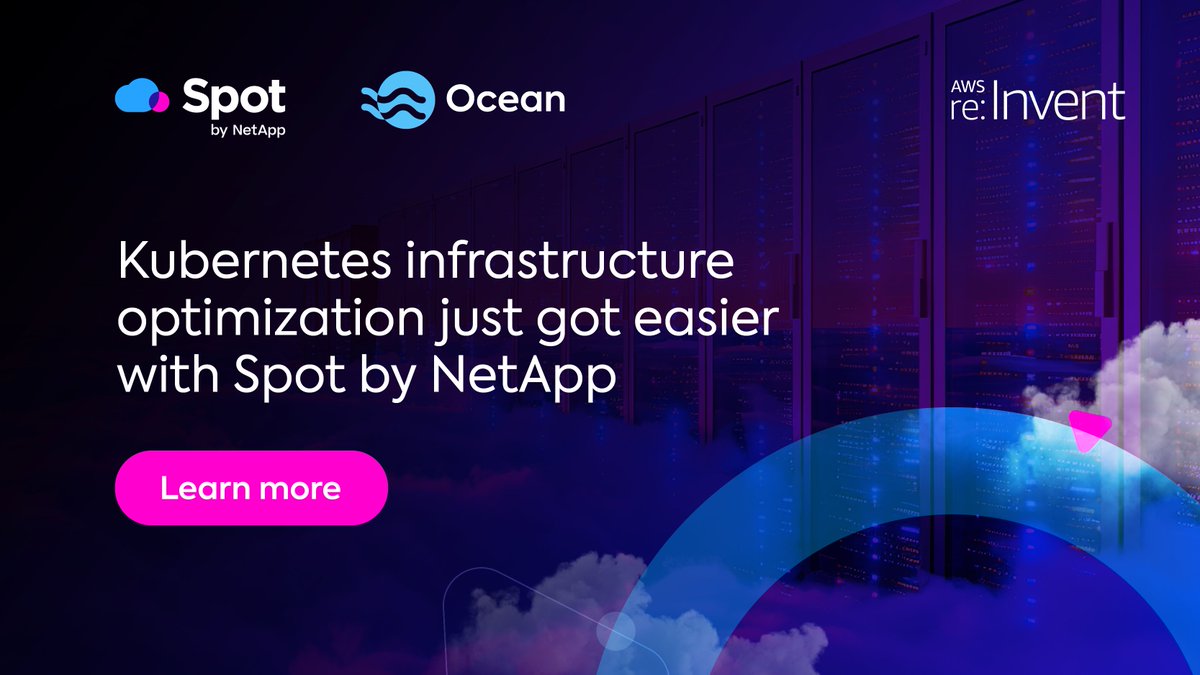 spot_flexera's tweet image. 🚀 We&apos;re kicking off #AWSreInvent with big news from #SpotbyNetApp: 
ntap.com/3Ze0o1u 

We’re unveiling 3 groundbreaking updates to #SpotOcean, designed to transform the way you manage cloud containers &amp;amp; Kubernetes infrastructure. 

Stop by booth #1748 to learn more.