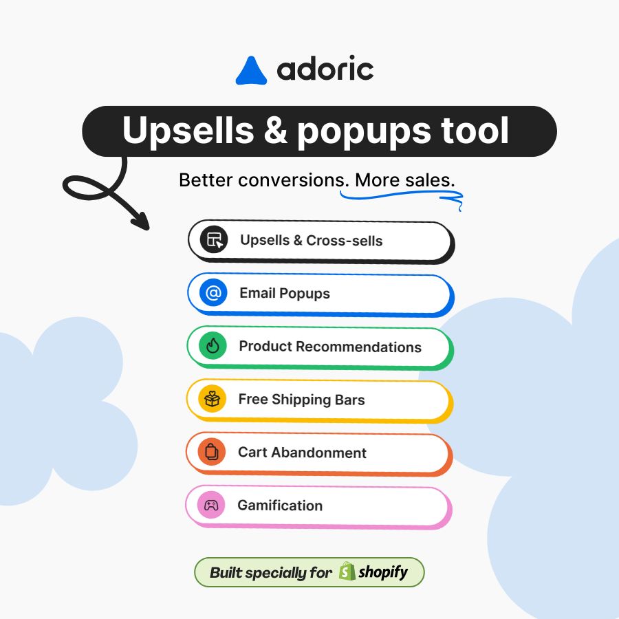 📣  Happy Monday, e-commerce business owners! What better way to kick off the week than by introducing our new partnership with Adoric? 

With Adoric's innovative features, you can easily engage with your customers and boost your Shopify store sales. Try their FREE Plan now! 🤸‍♂️