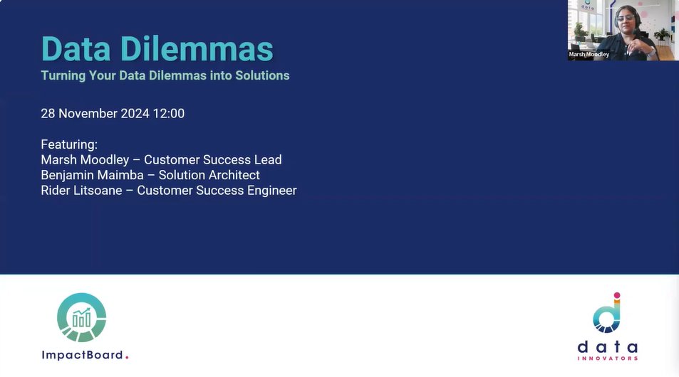 data_innovators's tweet image. Missed our Turning Data Dilemmas into Solutions webinar? 🚀 Catch the replay and then book a demo to dive deeper into your data challenges and plan for 2025!

📅 Watch the Webinar ow.ly/v7Wq50UiWNa
📅 Book Your Demo Here: ow.ly/YHWh50UiWN9

#datasolutions