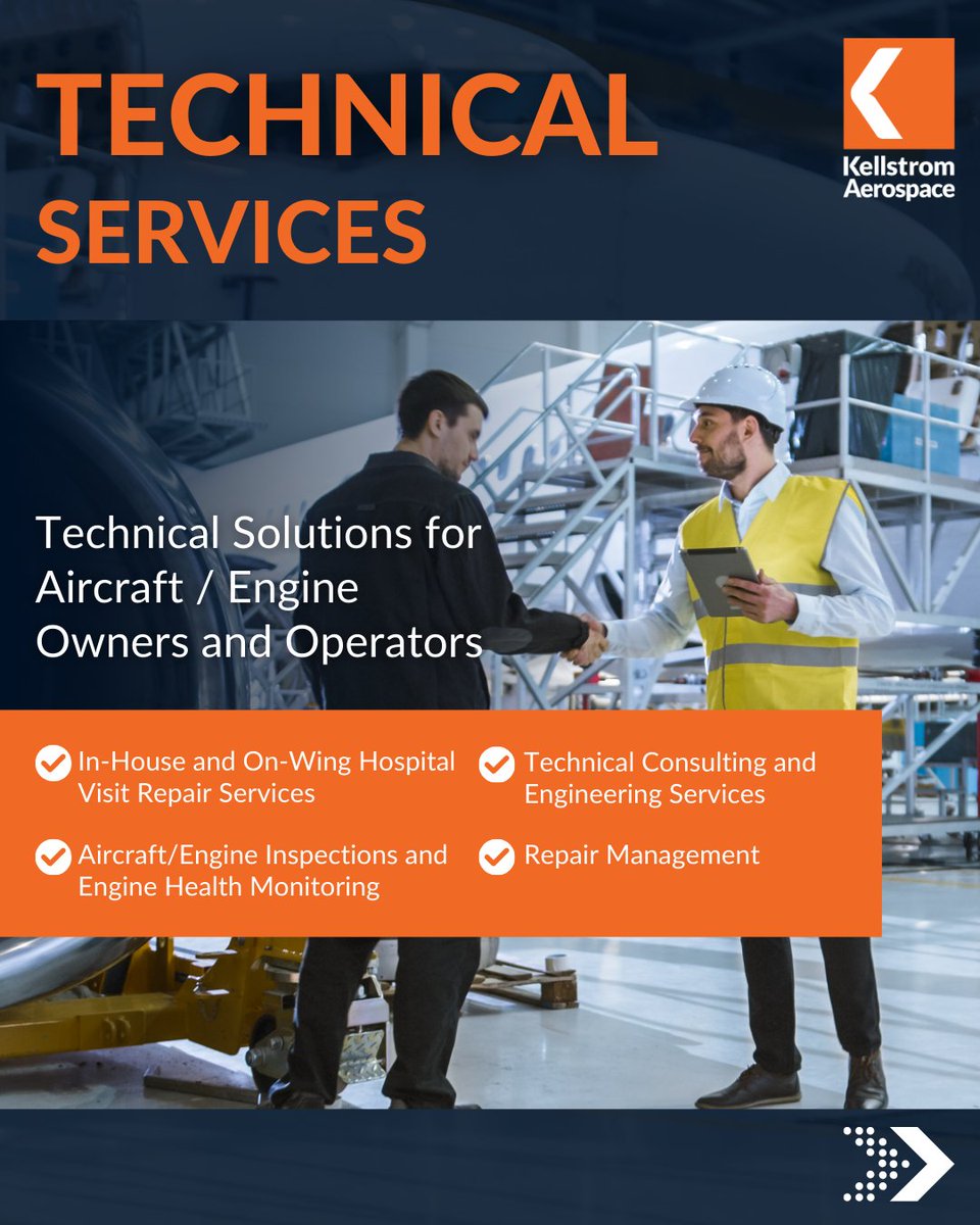 KellAero's tweet image. Visit our Lifecycle Solutions page to learn how we help our clients maximize their profits: bit.ly/413TUVq

#KellstromAerospaceGroup #OEMDistribution #USM #USMInventory #SurplusInventory #EngineTechnicalServices