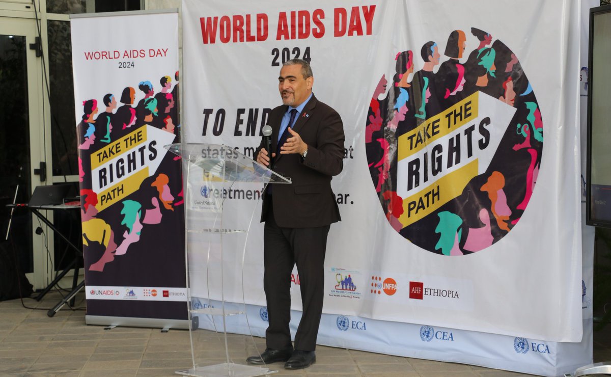 RamizAlakbarov's tweet photo. @UNEthiopia team joined Gov't, partners &amp; people impacted by AIDS to observe #WorldAIDSDay. 
HIV/AIDS is not just a health issue it is human rights imperative. Together, let's create a future where every person living with HIV/AIDS  accesses care, support &amp; provided with dignity. https://t.co/gtl9toKonW
