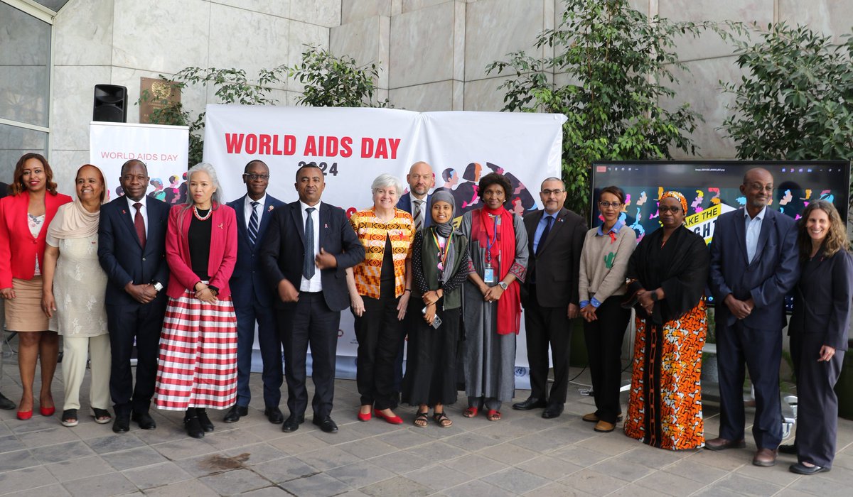 RamizAlakbarov's tweet photo. @UNEthiopia team joined Gov't, partners &amp; people impacted by AIDS to observe #WorldAIDSDay. 
HIV/AIDS is not just a health issue it is human rights imperative. Together, let's create a future where every person living with HIV/AIDS  accesses care, support &amp; provided with dignity. https://t.co/gtl9toKonW