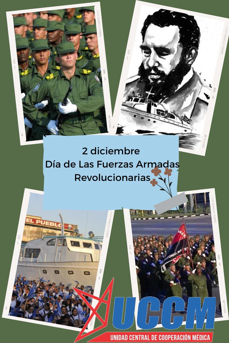 Colaboracionqba's tweet photo. En el 68 Aniversario del Desembarco del yate Granma, celebramos el Día de nuestras gloriosas Fuerzas Armadas Revolucionarias.  
Hombres y mujeres de bien,a ese #PuebloUniformado quedefienden con sacrificio la soberanía e independencia de #Cuba 
¡Muchas Felicidades! 
#CubaCoopera https://t.co/dAkNzZmOpX