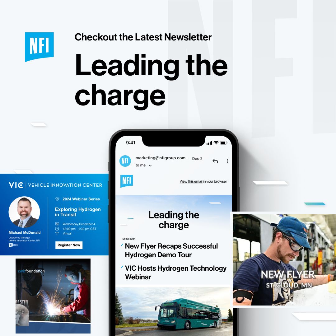 newflyer's tweet image. The new issue of the Leading the Charge newsletter is here!

🔹 New Flyer&apos;s successful #hydrogen demo tour
🔹 VIC&apos;s new webinar series on #hydrogentech
🔹 See how New Flyer&apos;s employees driving American #cleanmanufacturing 

👉 lnkd.in/eAyFrqB2