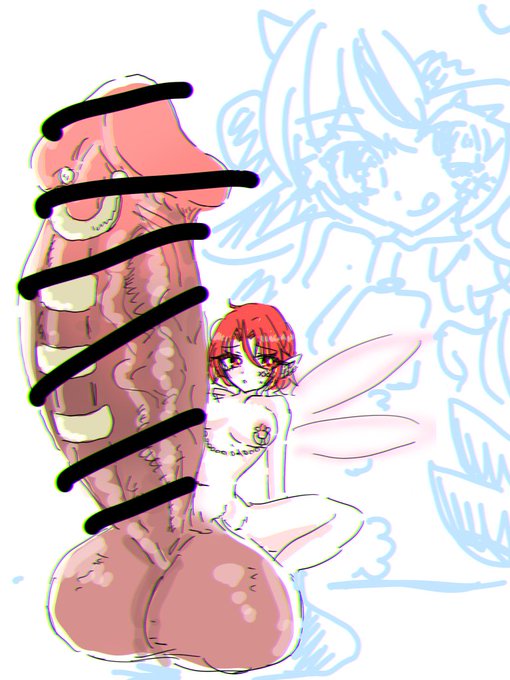 これはみすきーで投げた妖精にされちゃったいちごちゃんのらくがき(竿と玉のサイズはそのまま) 