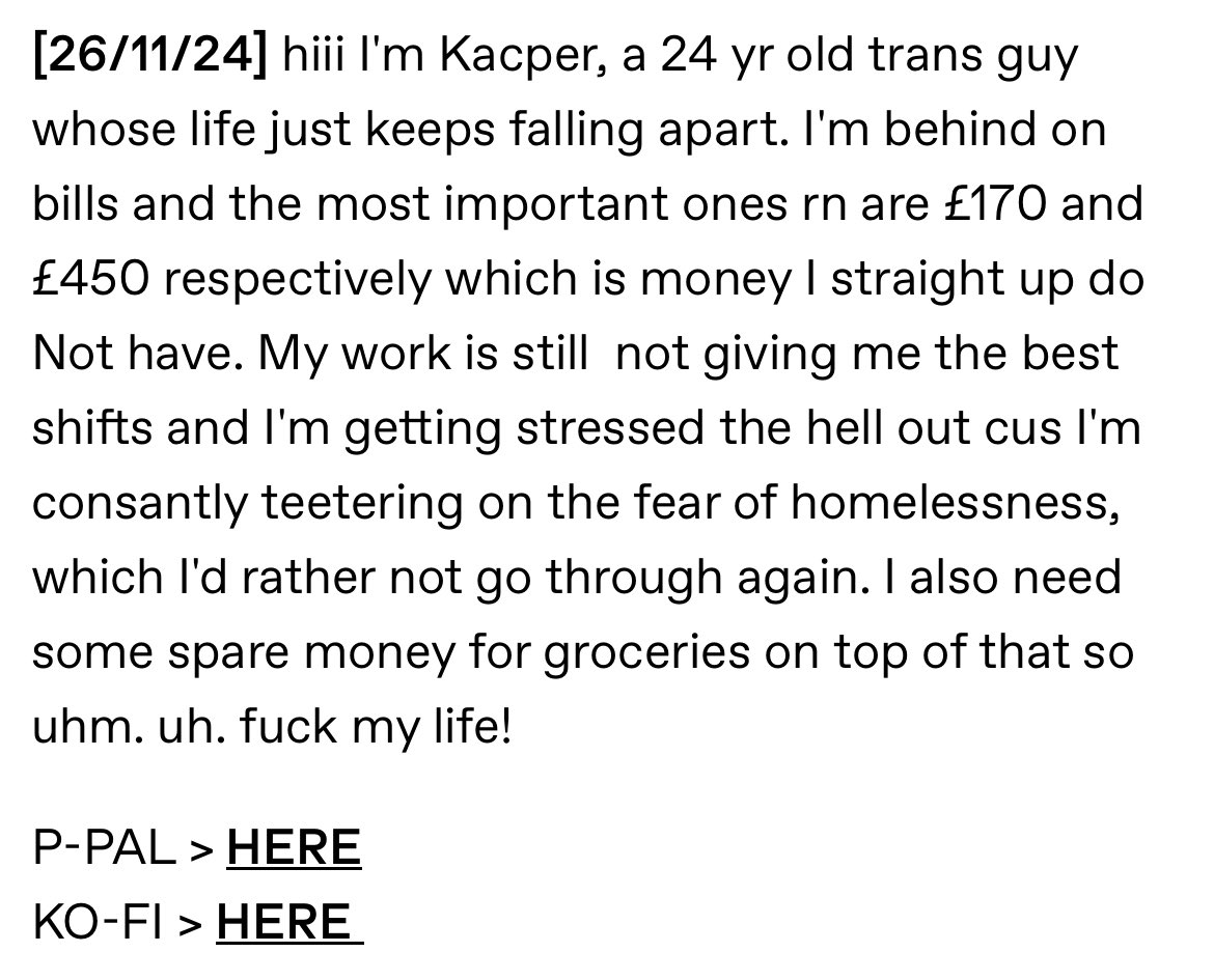 t4trickstar's tweet photo. If you guys are able to my friend is in a tough situation and needs some help financially, if youre able to help out, please do. 
🔗 https://t.co/FaD44AsrwW https://t.co/AQD8ifnkKN